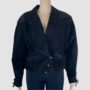 cuir Classique Jacket Woman’s  L Black With Two Pocket